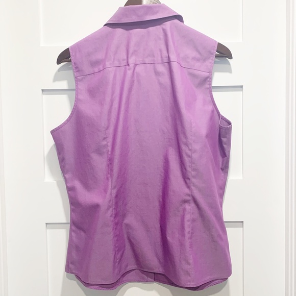 Orvis Wrinkle Free Cotton Button Up Sleeveless Top - Picture 4 of 9